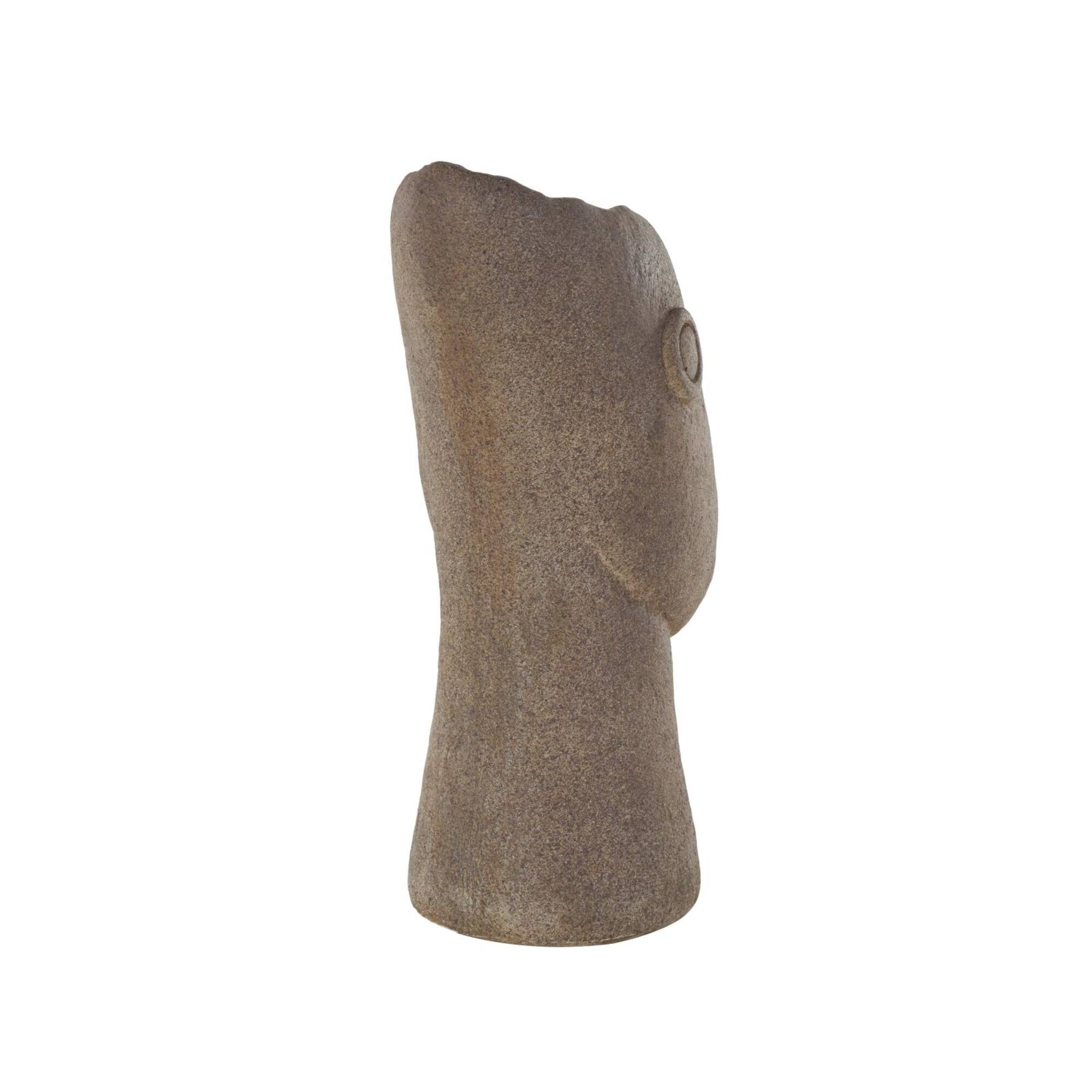17" Textured Brown Woman Head Planter